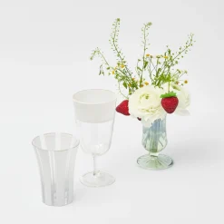 Mrs. Alice Glasses|White Ribbon Wine Glasses (Set Of 4)