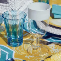 Mrs. Alice Glasses|White Ribbon Wine Glasses (Set Of 4)