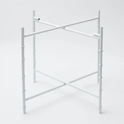 Mrs. Alice Trays & Liners|White Scalloped Rattan Tray With Stand