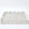 Mrs. Alice Trays & Liners|White Scalloped Rattan Tray