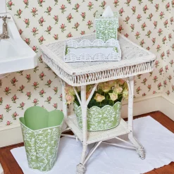 Mrs. Alice Trays & Liners|White Small Scalloped Rattan Tray