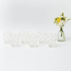 Mrs. Alice Glasses|White Swirl Outdoor Glasses (Set Of 6)