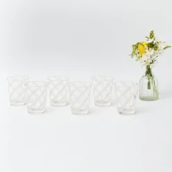 Mrs. Alice Glasses|White Swirl Outdoor Glasses (Set Of 6)
