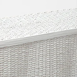 Mrs. Alice Rattan Furniture|White Vivienne Rattan Scalloped Console Table