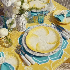 Mrs. Alice Dinner Plates|Yellow Capri Lettuce Dinner Plate
