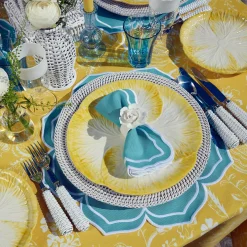 Mrs. Alice Dinner Plates|Yellow Capri Lettuce Dinner Plate
