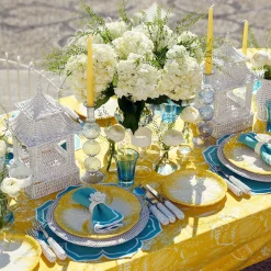 Mrs. Alice Crockery Sets|Yellow Capri Lettuce Dinner & Starter Plates (Set Of 8)