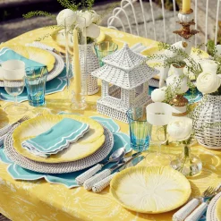 Mrs. Alice Crockery Sets|Yellow Capri Lettuce Starter Plates (Set Of 4)