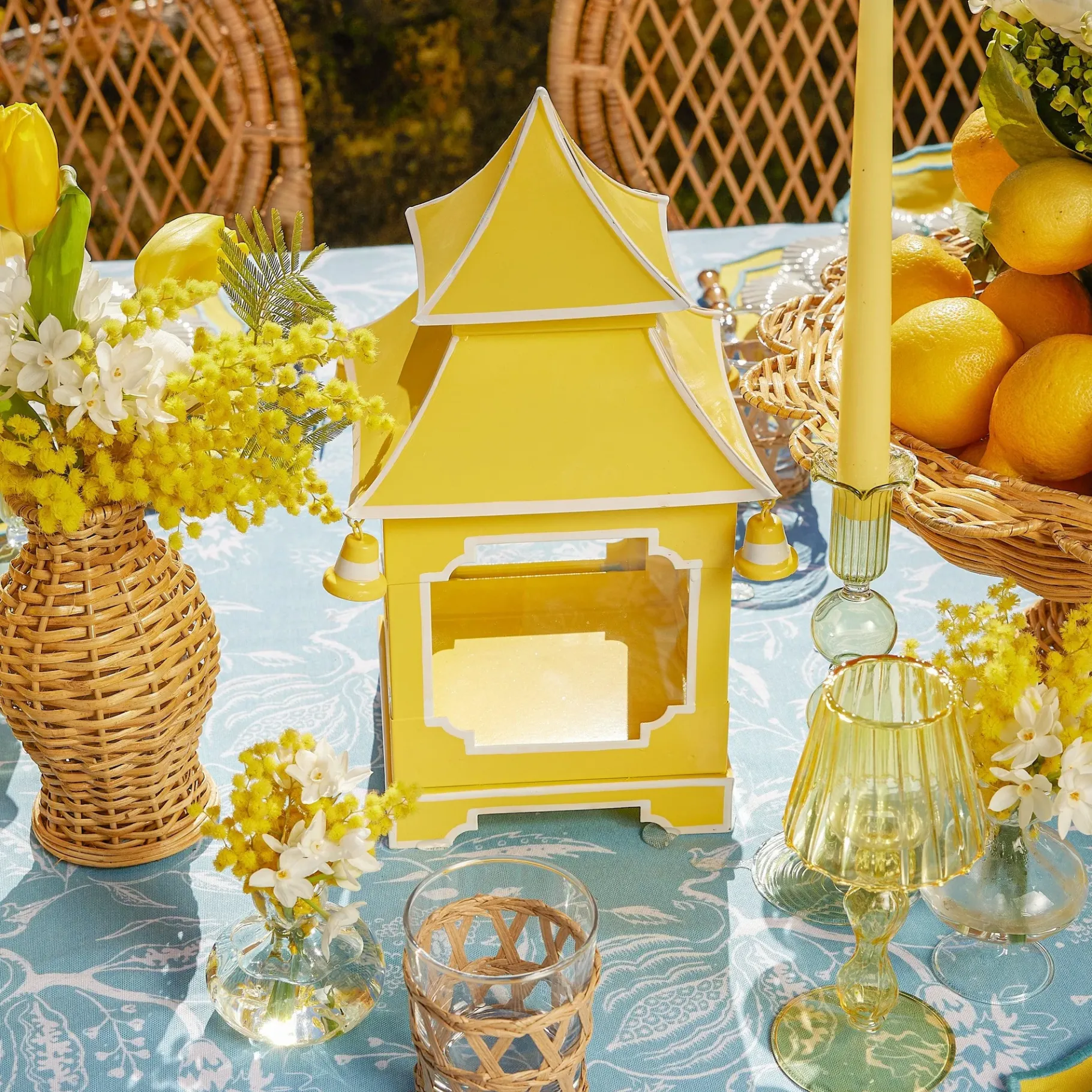 Mrs. Alice Candle Holders|Yellow Pagoda Lantern