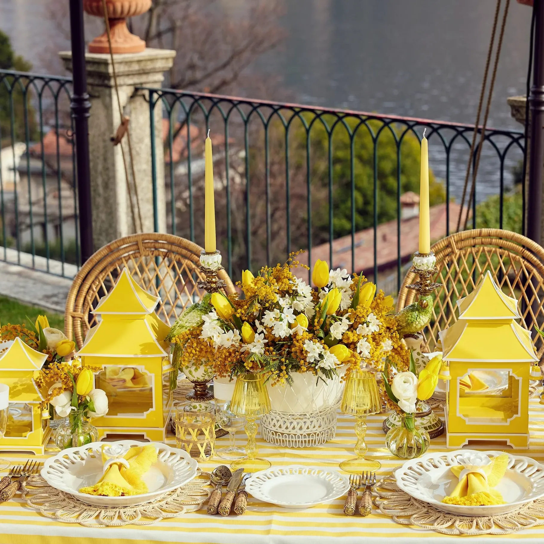 Mrs. Alice Candle Holders|Yellow Pagoda Lantern