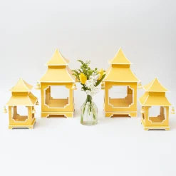 Mrs. Alice Pagodas & Lanterns|Yellow Pagoda Lantern Set