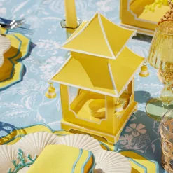 Mrs. Alice Pagodas & Lanterns|Yellow Pagoda Lantern Set
