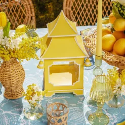 Mrs. Alice Pagodas & Lanterns|Yellow Pagoda Lantern Set