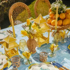 Mrs. Alice Pagodas & Lanterns|Yellow Pagoda Lantern Set