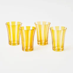 Mrs. Alice Glasses|Yellow Positano Glasses (Set Of 4)