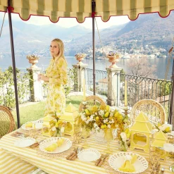 Mrs. Alice Glasses|Yellow Raffia Water Glasses (Set Of 6)