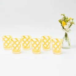 Mrs. Alice Glasses|Yellow Swirl Outdoor Glasses (Set Of 6)